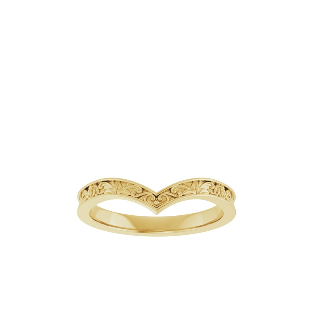 14K Yellow Vintage-Inspired V Ring