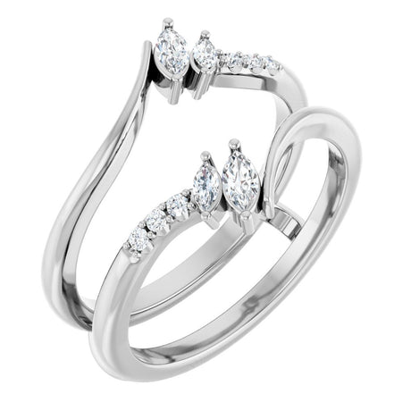 14K White 1/4 CTW Natural Diamond Ring Guard 