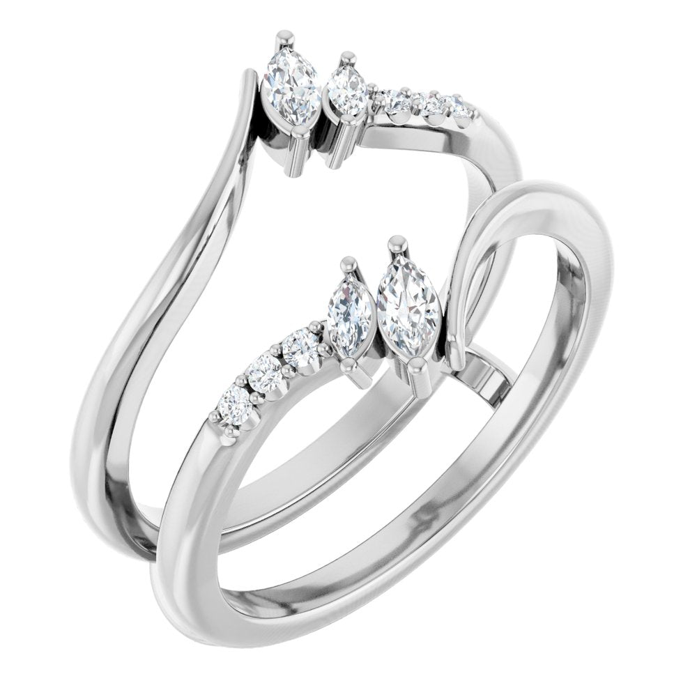 14K White 1/4 CTW Lab-Grown Diamond Ring Guard