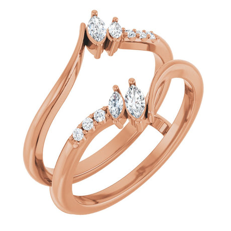 14K Rose Gold 1/4 CTW Natural Diamond Ring Guard 