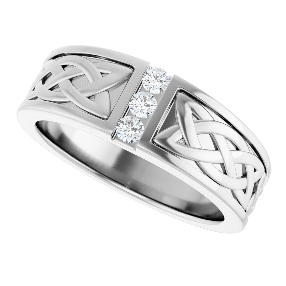 14K White 1/5 CTW Natural Diamond Band