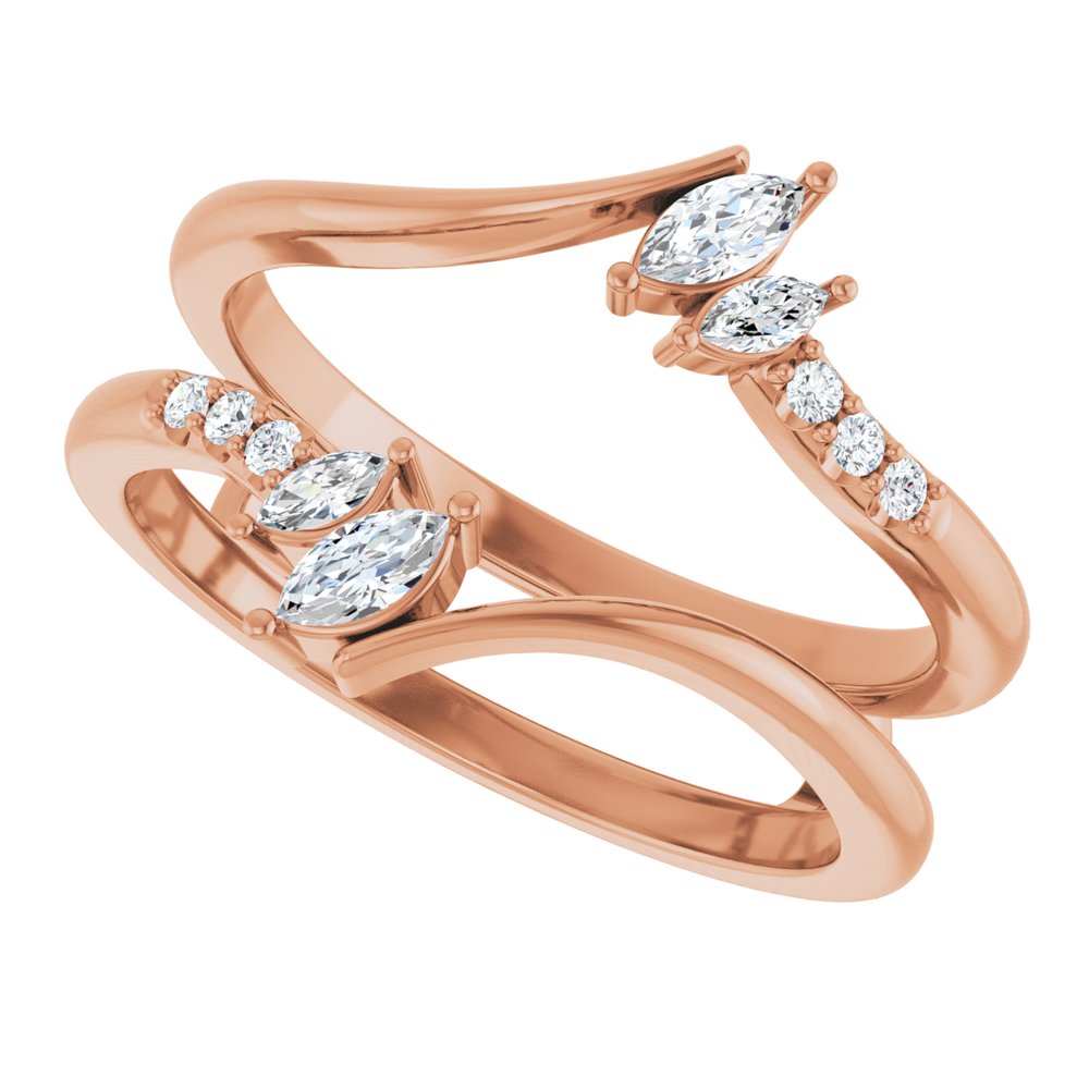 14K Rose Gold 1/4 CTW Natural Diamond Ring Guard 