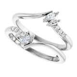 14K White Gold 1/4 CTW Natural Diamond Ring Guard 