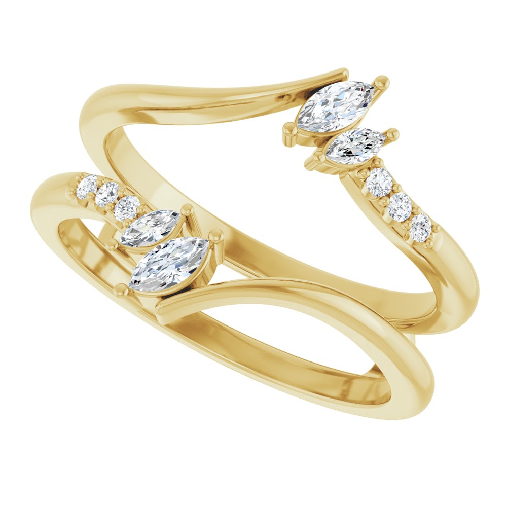 14K Yellow Gold 1/4 CTW Lab-Grown Diamond Ring Guard