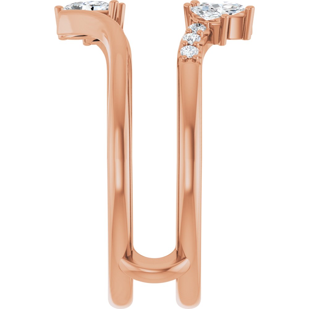 14K Rose Gold 1/4 CTW Natural Diamond Ring Guard 