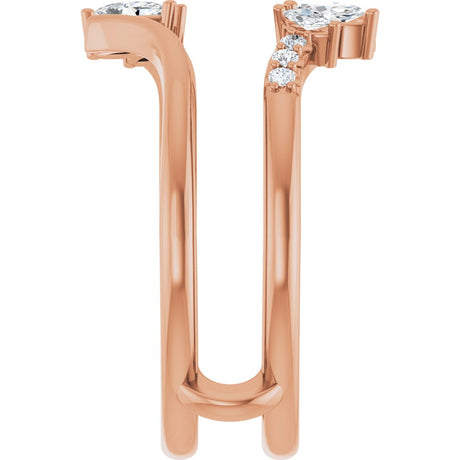 14K Rose Gold 1/4 CTW Natural Diamond Ring Guard 
