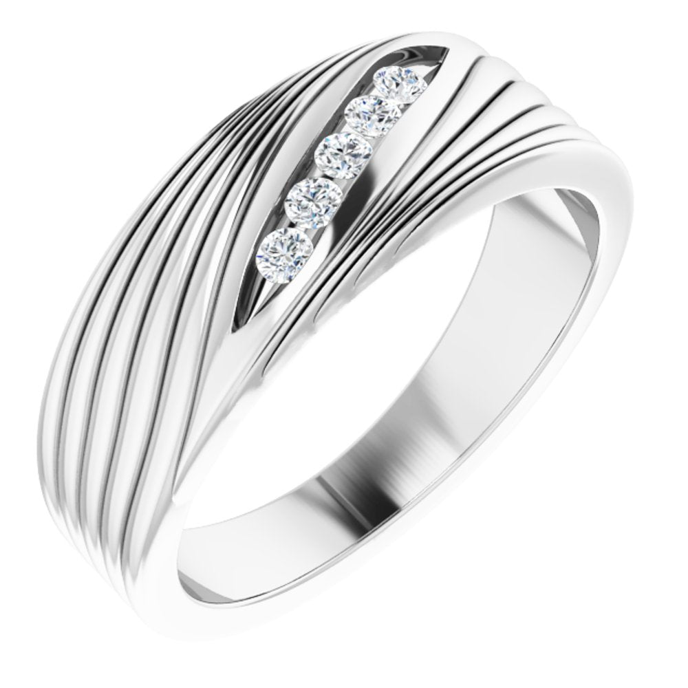 14K White 1/6 CTW Natural Diamond Ring