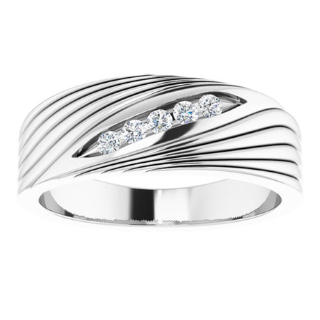 14K White 1/6 CTW Natural Diamond Ring