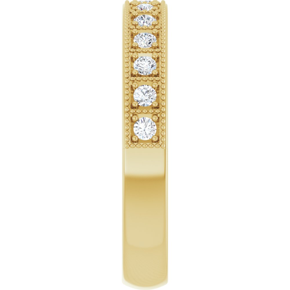 14K Yellow 1/4 CTW Natural Diamond Milgrain Anniversary Band