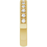 14K Yellow 1/4 CTW Natural Diamond Milgrain Anniversary Band