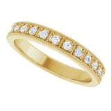 14K Yellow 1/4 CTW Natural Diamond Milgrain Anniversary Band