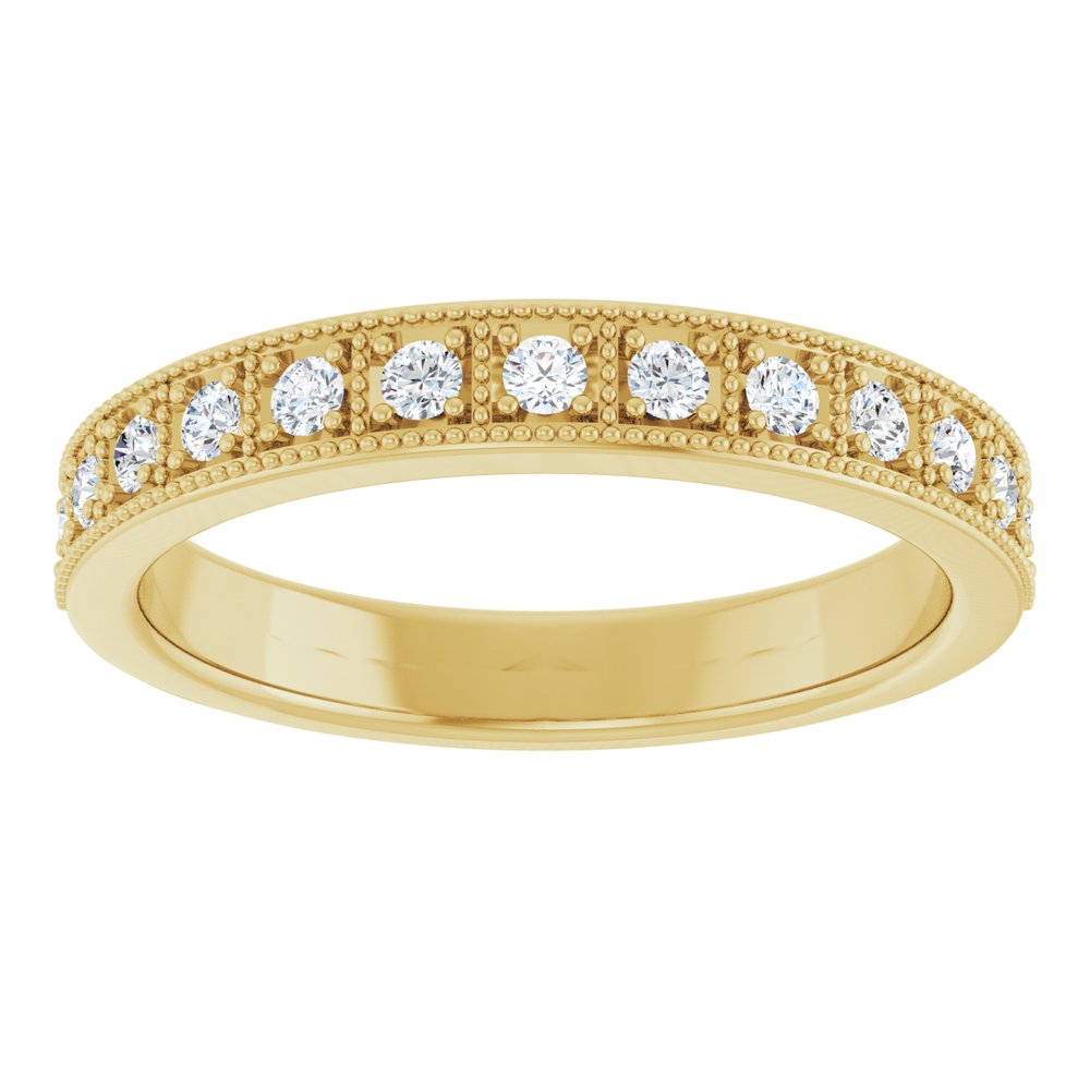 14K Yellow 1/4 CTW Natural Diamond Milgrain Anniversary Band