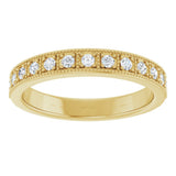 14K Yellow 1/4 CTW Natural Diamond Milgrain Anniversary Band