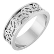 14K White Gold 7 mm Celtic-Inspired Flat Band Size 10
