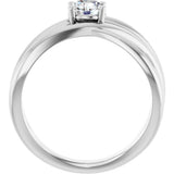 14K White Gold 1/2 CT Natural Diamond Criss-Cross Ring 