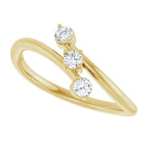 14K Yellow Gold 1/5 CTW Natural Diamond Three-Stone Bypass Ring  