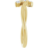 14K Yellow Gold 1/5 CTW Natural Diamond Three-Stone Bypass Ring  