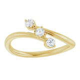 14K Yellow Gold 1/5 CTW Natural Diamond Three-Stone Bypass Ring  