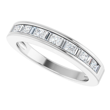 14K White 1/2 CTW Natural Diamond Anniversary Band
