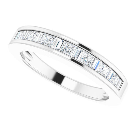 14K White 1/2 CTW Natural Diamond Anniversary Band