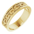 14K Yellow Gold 6 mm Sculptural Flat Band Size 10.5