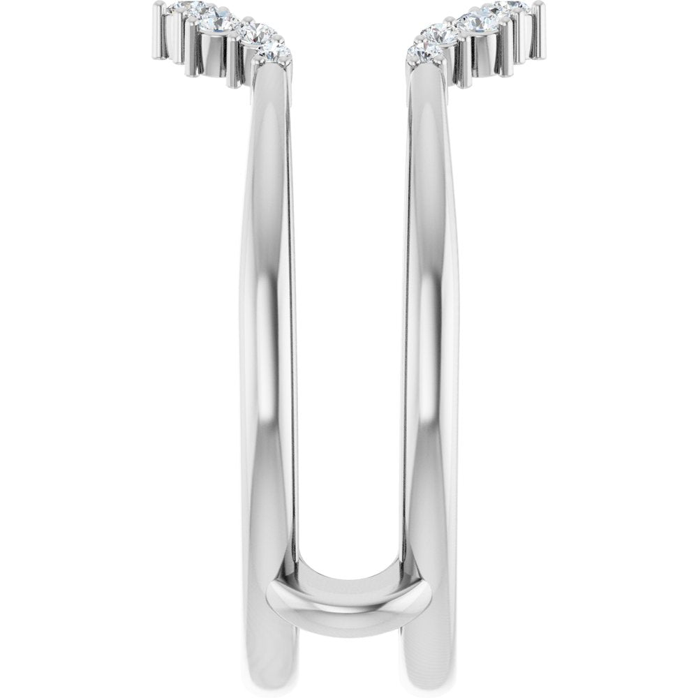 14K White 1/6 CTW Natural Diamond Ring Guard