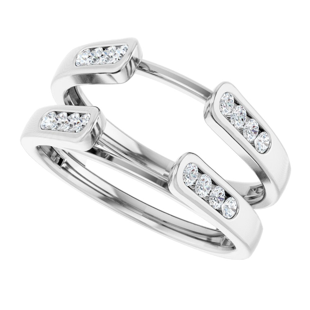 14K White Gold 1/4 CTW Natural Diamond Ring Guard