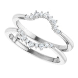 14K White 1/6 CTW Natural Diamond Ring Guard