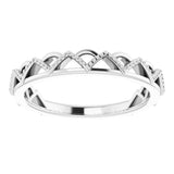 14K White Stackable Crown Ring