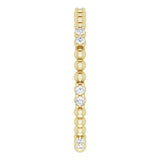 14K Yellow 1/8 CTW Natural Diamond Beaded Eternity Band Size 5.5