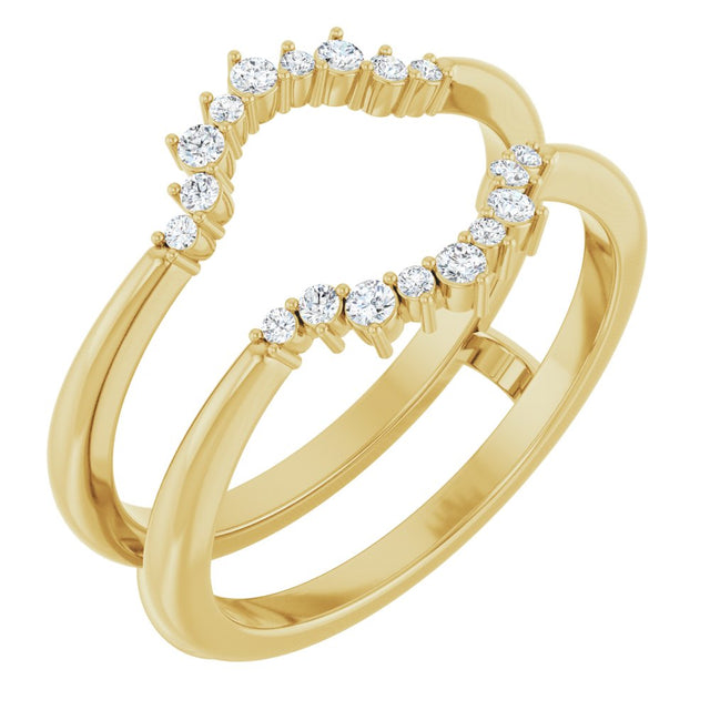 14K Yellow Gold 1/6 CTW Natural Diamond Ring Guard