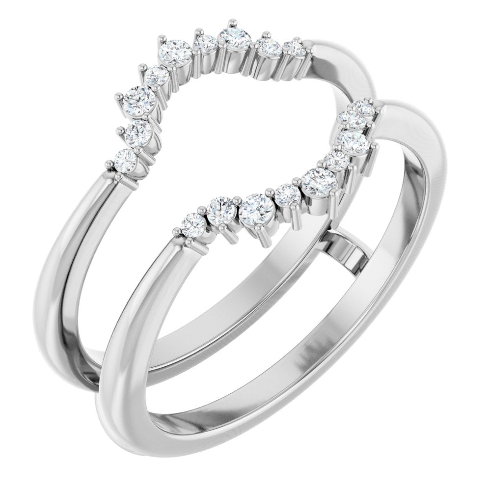 14K White 1/6 CTW Natural Diamond Ring Guard