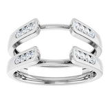 14K White Gold 1/4 CTW Natural Diamond Ring Guard