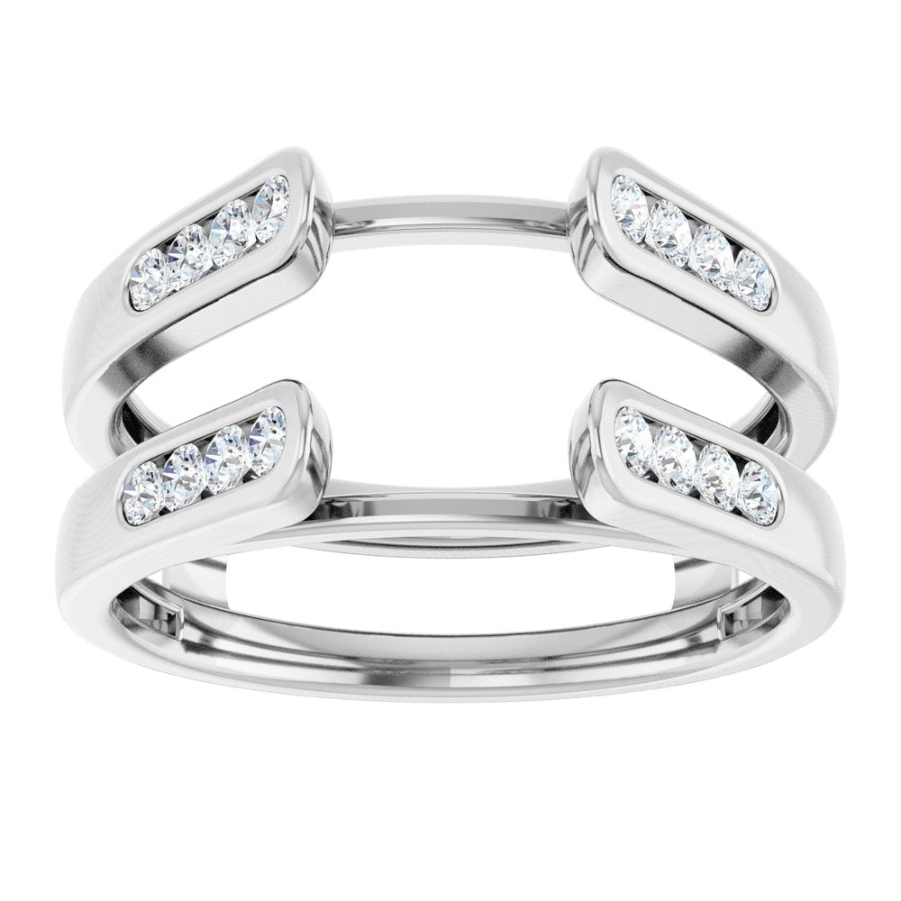 14K White Gold 1/4 CTW Natural Diamond Ring Guard