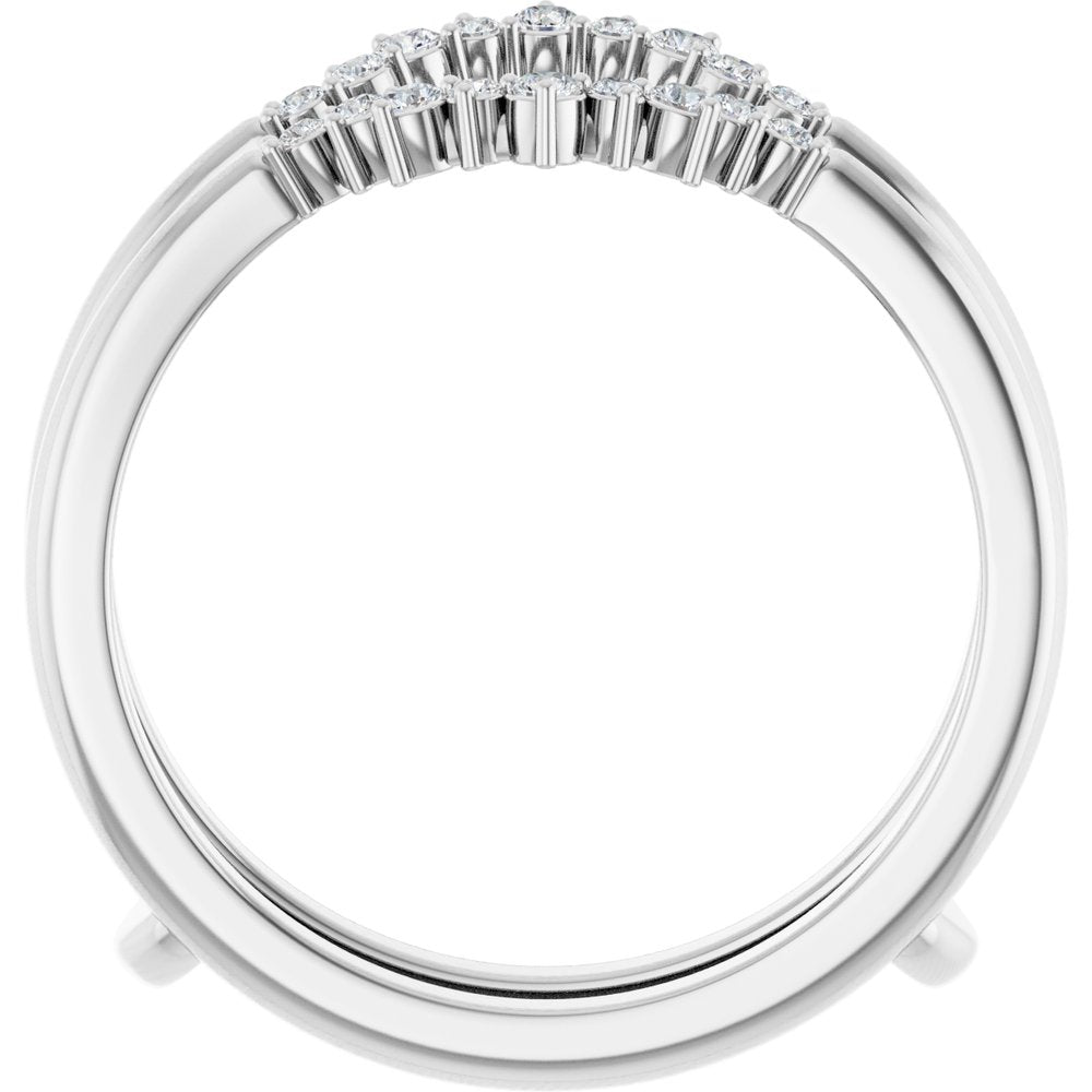 14K White 1/6 CTW Natural Diamond Ring Guard