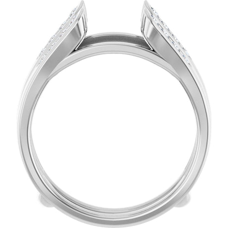 14K White Gold 1/4 CTW Natural Diamond Ring Guard
