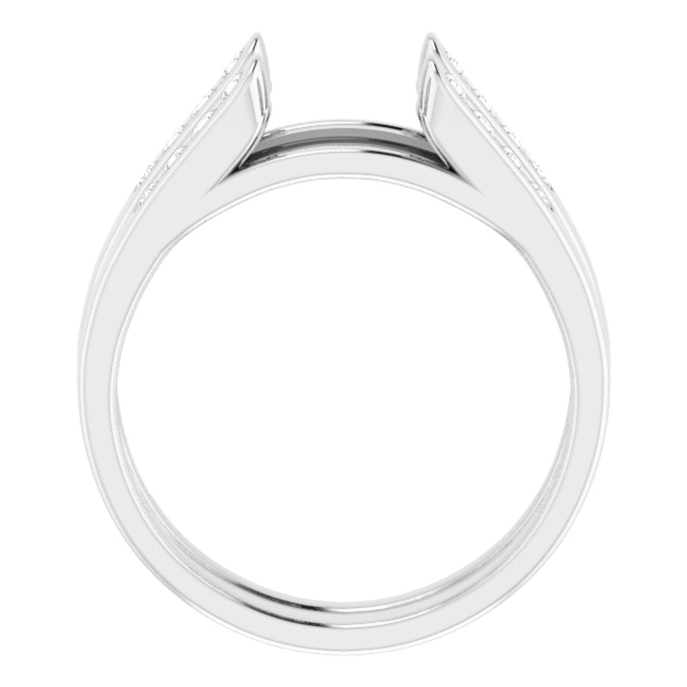 14K White 1/4 CTW Natural Diamond Ring Guard