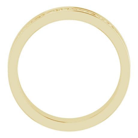 14K Yellow Gold 6 mm Sculptural Flat Band Size 10.5