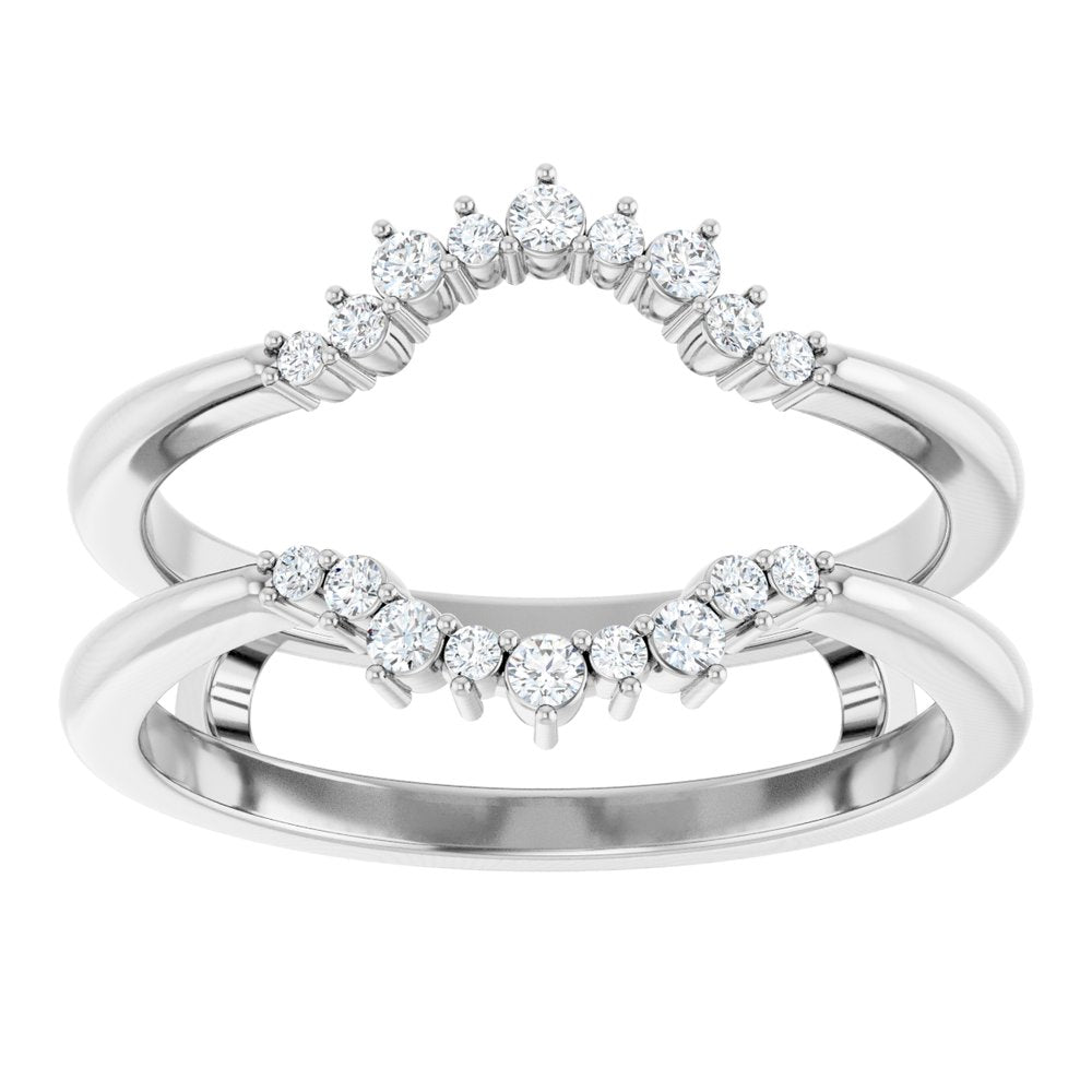 14K White 1/6 CTW Natural Diamond Ring Guard