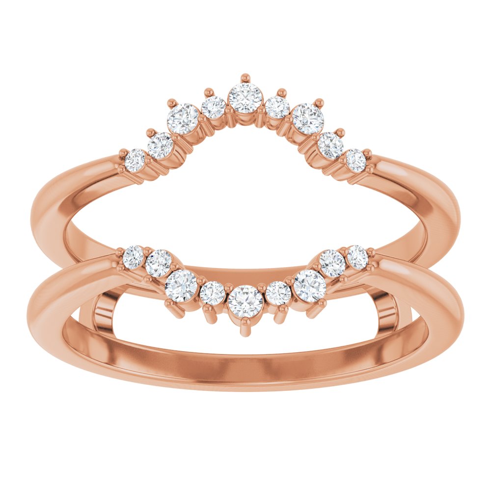 14K Rose 1/6 CTW Natural Diamond Ring Guard