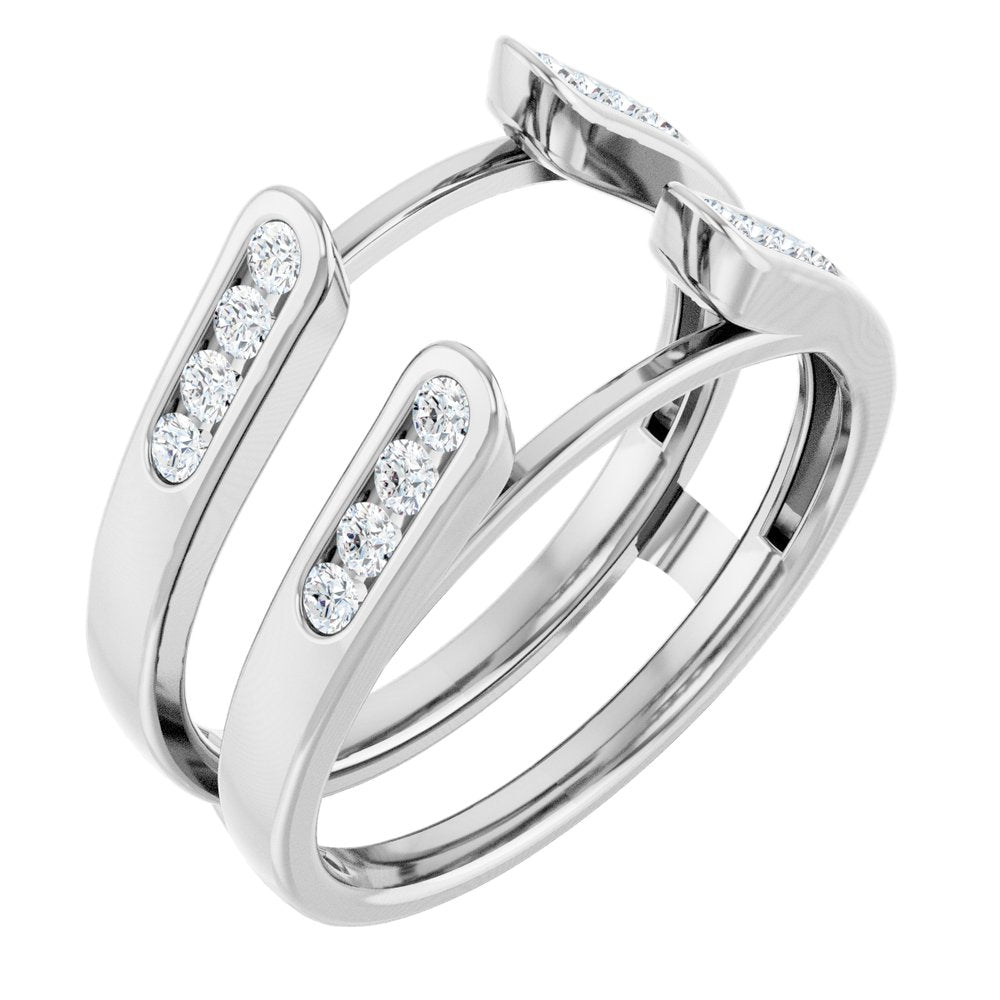 14K White Gold 1/4 CTW Natural Diamond Ring Guard