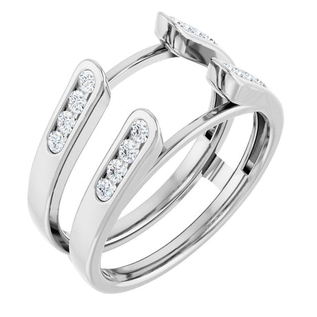 14K White Gold 1/4 CTW Natural Diamond Ring Guard