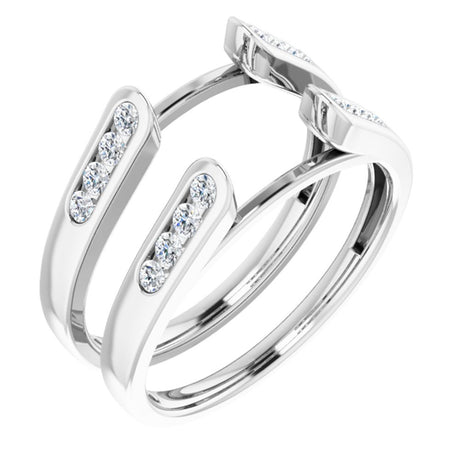 14K White 1/4 CTW Natural Diamond Ring Guard