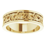 14K Yellow Gold 6 mm Sculptural Flat Band Size 7