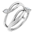 14K White Gold 1/10 CTW Natural Diamond Bypass Ring Guard