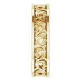 14K Yellow Gold 6 mm Sculptural Flat Band Size 10.5