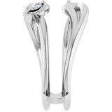 14K White Gold 1/10 CTW Natural Diamond Bypass Ring Guard