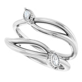 14K White Gold 1/10 CTW Natural Diamond Bypass Ring Guard