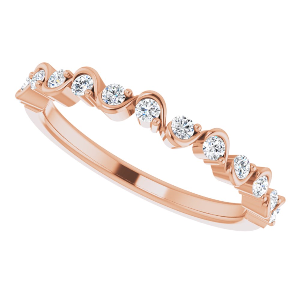 14K Rose 1/4 CTW Natural Diamond Anniversary Band