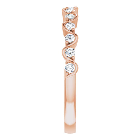 14K Rose 1/4 CTW Natural Diamond Anniversary Band